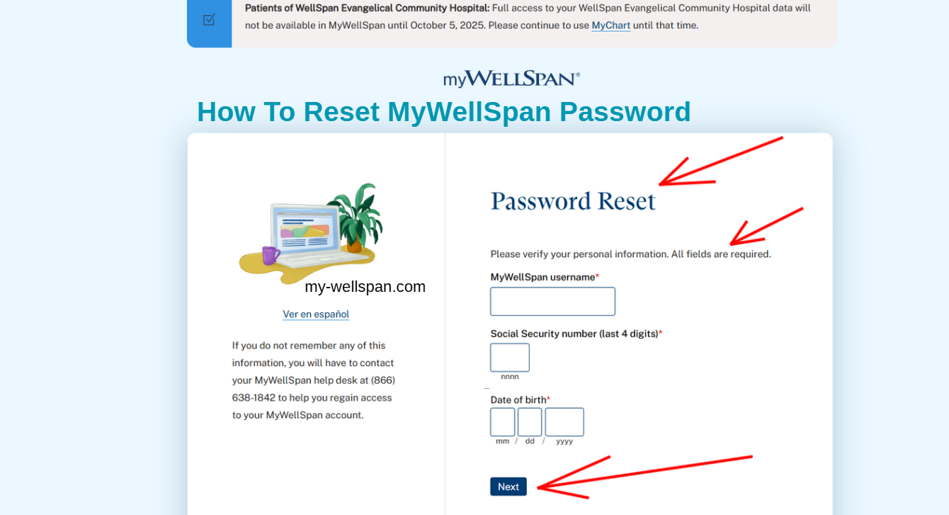 How To Reset MyWellSpan Password